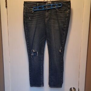 Paige Blue Jeans Jimmy Jimmy Crop Distressed Whiskers Made In USA